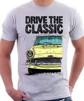 Drive The Classic Ford Anglia 105E (White Roof). T-shirt in White Colour