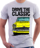 Drive The Classic Ford Anglia 105E (White Roof). T-shirt in White Colour