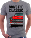 Drive The Classic Ford Cortina Mk1 Early Model. T-shirt in Heather Grey Colour