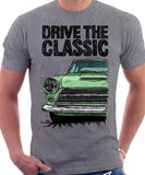 Drive The Classic Ford Cortina Mk1 Early Model. T-shirt in Heather Grey Colour