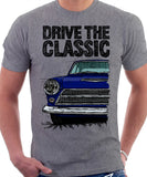 Drive The Classic Ford Cortina Mk1 Early Model. T-shirt in Heather Grey Colour
