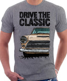 Drive The Classic Ford Cortina Mk1 Early Model. T-shirt in Heather Grey Colour