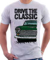 Drive The Classic Ford Cortina Mk1 Late Model. T-shirt in White Colour