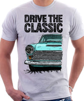 Drive The Classic Ford Cortina Mk1 Late Model. T-shirt in White Colour