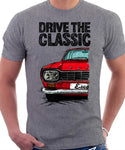 Drive The Classic Ford Escort Mk1 Rectangular Headlights. T-shirt in Heather Grey Colour