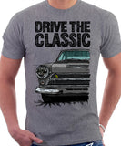 Drive The Classic Ford Lotus Cortina Mk1 Early Model. T-shirt in Heather Grey Colour