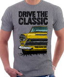 Drive The Classic Ford Lotus Cortina Mk1 Early Model. T-shirt in Heather Grey Colour