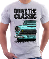 Drive The Classic Ford Lotus Cortina Mk1 Early Model. T-shirt in White Colour