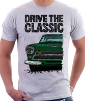 Drive The Classic Ford Lotus Cortina Mk1 Early Model. T-shirt in White Colour