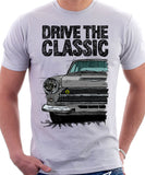 Drive The Classic Ford Lotus Cortina Mk1 Early Model. T-shirt in White Colour