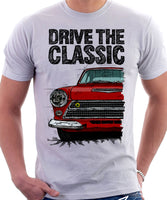 Drive The Classic Ford Lotus Cortina Mk1 Early Model. T-shirt in White Colour