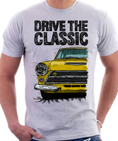Drive The Classic Ford Lotus Cortina Mk1 Early Model. T-shirt in White Colour