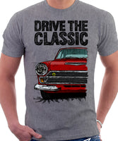 Drive The Classic Ford Lotus Cortina Mk1 Late Model. T-shirt in Heather Grey Colour
