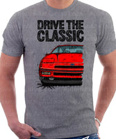 Drive The Classic Ford Probe 1.  Front Version 1. T-shirt in Heather Grey Colour