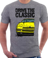 Drive The Classic Ford Probe 1.  Front Version 1. T-shirt in Heather Grey Colour