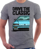 Drive The Classic Honda CRX 2nd Gen. T-shirt in Heather Grey Color.