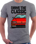 Drive The Classic Honda CRX 2nd Gen. T-shirt in Heather Grey Color.