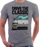 Drive The Classic Honda CRX 2nd Gen. T-shirt in Heather Grey Color.