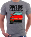 Drive The Classic Honda CRX 2nd Gen JDM. T-shirt in Heather Grey Color.