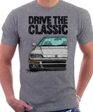 Drive The Classic Honda CRX 2nd Gen JDM. T-shirt in Heather Grey Color.