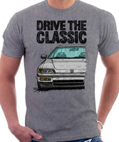 Drive The Classic Honda CRX Si 2nd Gen. T-shirt in Heather Grey Color.