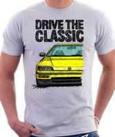 Drive The Classic Honda CRX Si 2nd Gen . T-shirt in White Color.