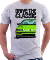 Drive The Classic Honda CRX Si 2nd Gen . T-shirt in White Color.