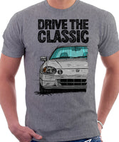 Drive The Classic Honda Del Sol CRX Early Model. T-shirt in Heather Grey Color.