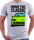 Drive The Classic Honda Del Sol CRX Late Model. T-shirt in White Color.