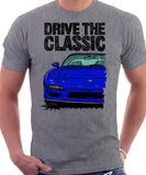 Drive The Classic Mazda RX7 FD Early Model. T-shirt in Heather Grey Color