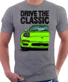 Drive The Classic Mazda RX7 FD Early Model Lights Open. T-shirt in Heather Grey Color