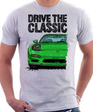 Drive The Classic Mazda RX7 FD Early Model Lights Open. T-shirt in White Color