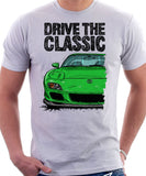 Drive The Classic Mazda RX7 FD Late Model. T-shirt in White Color