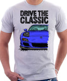 Drive The Classic Mazda RX7 FD Late Model Lights Open. T-shirt in White Color