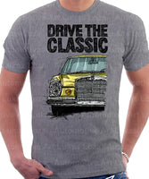 Drive The Classic Mercedes W108/109 Late Model Big Indicator. T-shirt in Heather Grey Colour