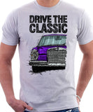 Drive The Classic Mercedes W108/109 Late Model Double Headlights. T-shirt in White Colour