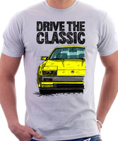 Drive The Classic Nissan 300ZX Z31 Early Model (Black Bumper). T-shirt in White Colour
