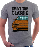 Drive The Classic Nissan 300ZX Z31 Late Model. T-shirt in Heather Grey Colour.