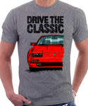 Drive The Classic Nissan 300ZX Z31 Late Model. T-shirt in Heather Grey Colour.
