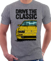 Drive The Classic Nissan 300ZX Z31 Late Model. T-shirt in Heather Grey Colour.