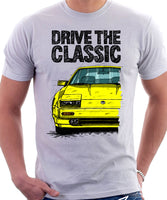 Drive The Classic Nissan 300ZX Z31 Late Model. T-shirt in White Colour.