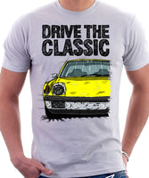 Drive The Classic Porsche 914 Chrome Bumper. T-shirt in White Colour