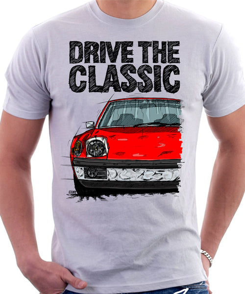 Drive The Classic Porsche 914 Chrome Bumper. T-shirt in White Colour