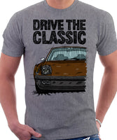 Drive The Classic Porsche 914 Rubber Bumper. T-shirt in Heather Grey Colour