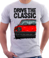 Drive The Classic Porsche 914 Rubber Bumper. T-shirt in White Colour