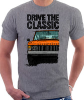 Drive The Classic Range Rover Classic Early Model. T-shirt in Heather Grey Color.