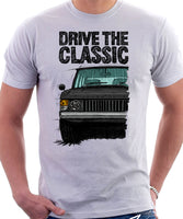 Drive The Classic Range Rover Classic Early Model. T-shirt in White Color.