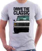 Drive The Classic Range Rover Classic Early Model. T-shirt in White Color.