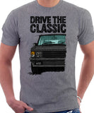 Drive The Classic Range Rover Classic Late Model Big Bumper. T-shirt in Heather Grey Color.