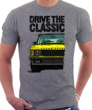 Drive The Classic Range Rover Classic Late Model Big Bumper. T-shirt in Heather Grey Color.